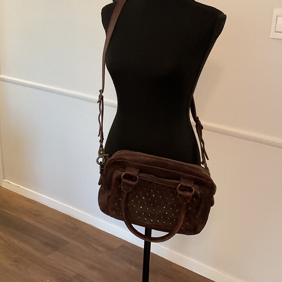 Frye Dark Brown Studded Leather Satchel - Picture 5 of 5